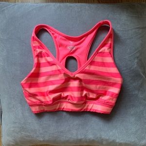 Pink 💕 striped Y2K Sports Bra